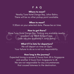 Coldplay Concert Return Trip Ticket (from Johor Bahru to Singapore to Johor Bahru)