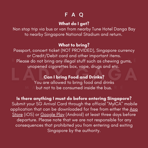 Lady Gaga Mayhem Singapore Concert Return Trip Ticket (from Johor Bahru to Singapore to Johor Bahru)