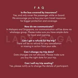 Lady Gaga Mayhem Singapore Concert Return Trip Ticket (from Johor Bahru to Singapore to Johor Bahru)